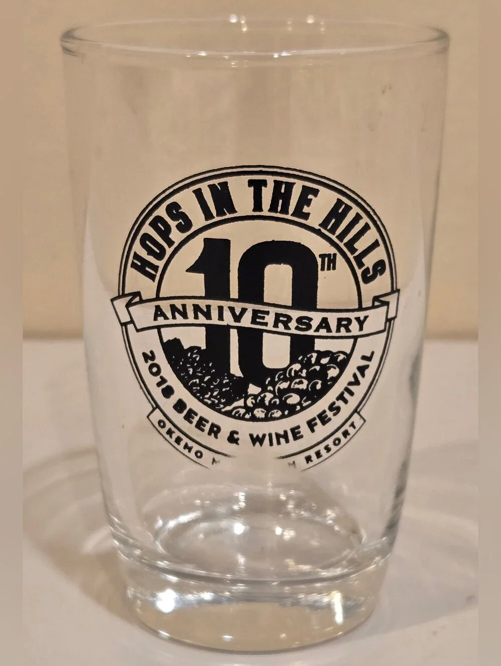 Hops in the Hills 10th Anniversary Clear Pint Glass